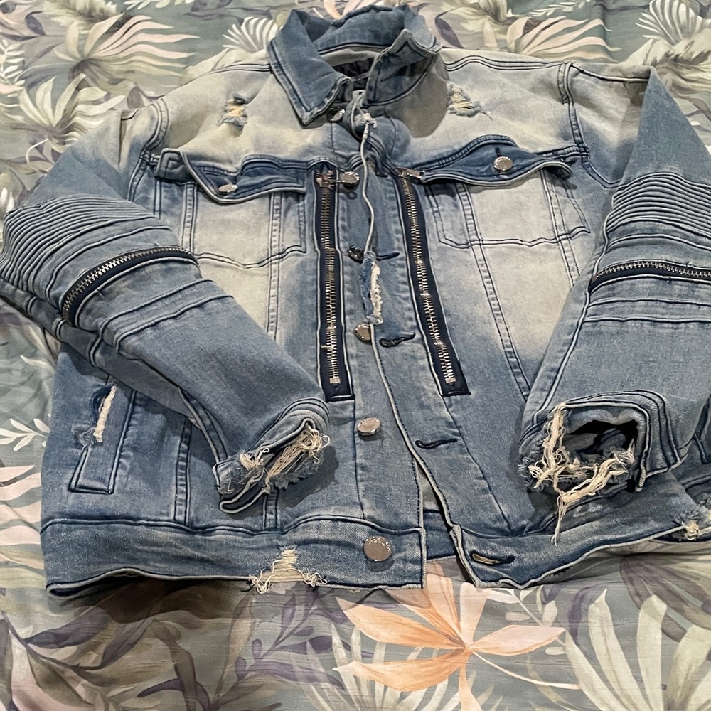 Distressed Denim Jacket - Picture 2 of 6